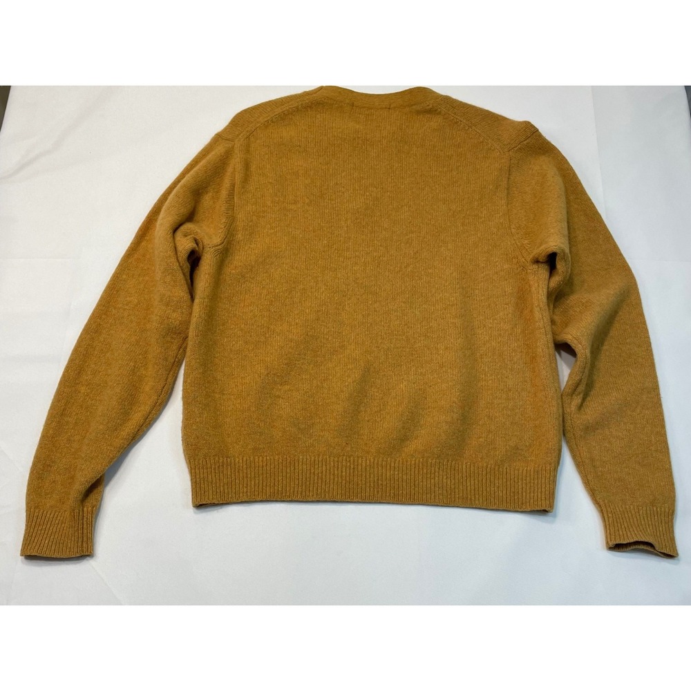 Uniqlo Mustard Yellow 100% Wool Crew Neck Long Sleeve Knit Cozy Sweater Size S - Picture 6 of 9